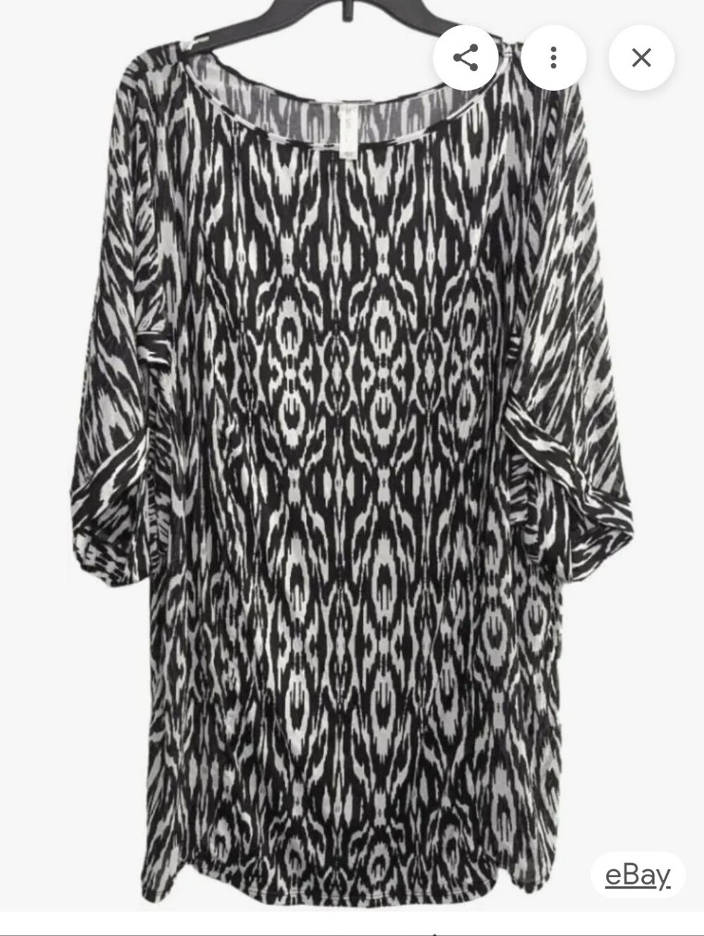 Swim By Cacique Black & White Patterned Women's Coverup. Size 18/20
